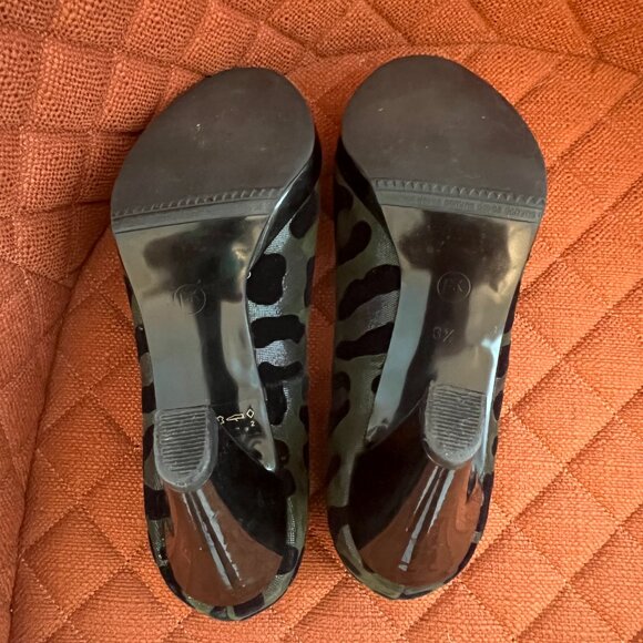 Peter Kaiser Animal Print heels green/black Size 6.5 - Picture 3 of 6